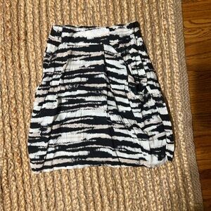 Black and White Striped Women's Skirt